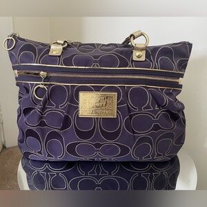 Coach Purple & Gold Poppy Tote